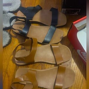 Brown and black summer sandals